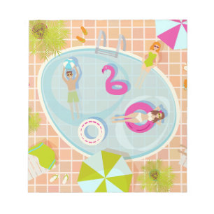 Bloc-note Des filles et des garçons du bikini jouant au jeu
