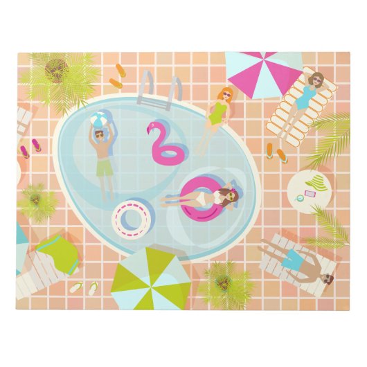 Bloc-note Des filles et des garçons du bikini jouant au jeu (Devant)