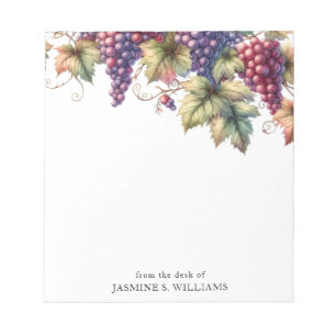 Bloc-note Des raisins sur la vigne du bureau de