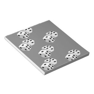 Bloc-note Dés sur motif gris