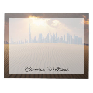 Bloc-note Déserts Vue sur la skyline de Dubaï depuis une d