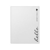 Bloc-note Design Blanc Propre Cœur Minimal Moderne (Tourné)