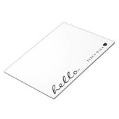 Bloc-note Design Blanc Propre Cœur Minimal Moderne (Incliné)
