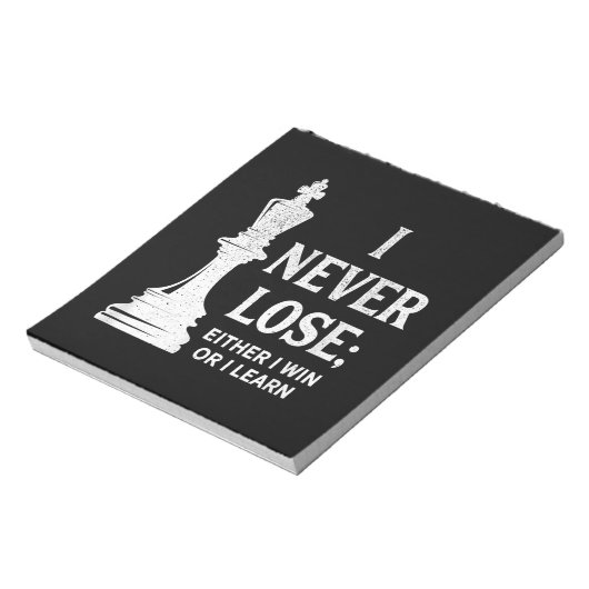 Bloc-note Design Classique D'Échecs, Je Ne Perds Jamais; Je (Tourné)
