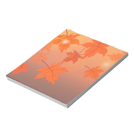 Bloc-note Design d'automne avec feuilles d'érable et effet b (Tourné)