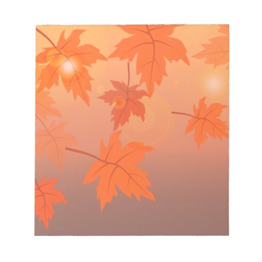 Bloc-note Design d'automne avec feuilles d'érable et effet b (Devant)