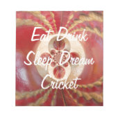 Bloc-note Design de boules de cricket rouge (Devant)