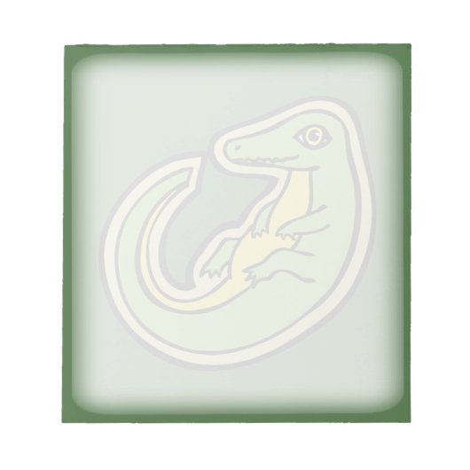Bloc-note Design De Dessin D'Alligator Vert Et Jaune (Devant)