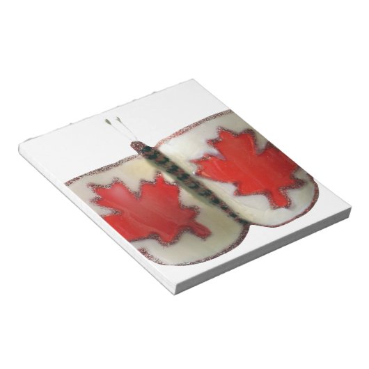 Bloc-note Design de papillon du drapeau canadien (Incliné)