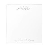 Bloc-note Design Écrite À La Main Moderne Depuis Le Bureau D (Devant)