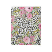 Bloc-note Design Empreinte de léopard et floral élégant (Tourné)