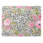 Bloc-note Design Empreinte de léopard et floral élégant (Devant)