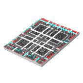 Bloc-note Design graphique À damiers noir, blanc et rouge (Tourné)