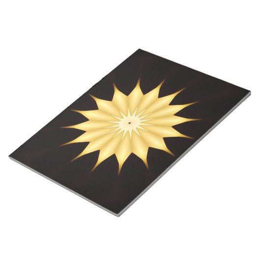 Bloc-note Design Kaleidoscope Étoile jaune brillant (Incliné)