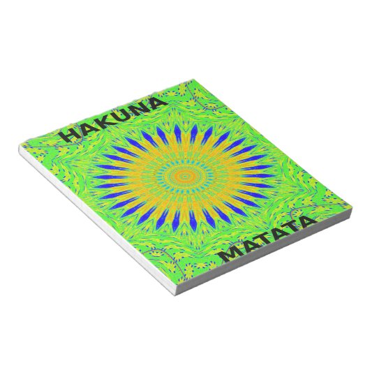 Bloc-note Design Motif africain en vert et en or (Incliné)