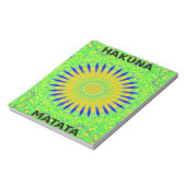 Bloc-note Design Motif africain en vert et en or (Tourné)