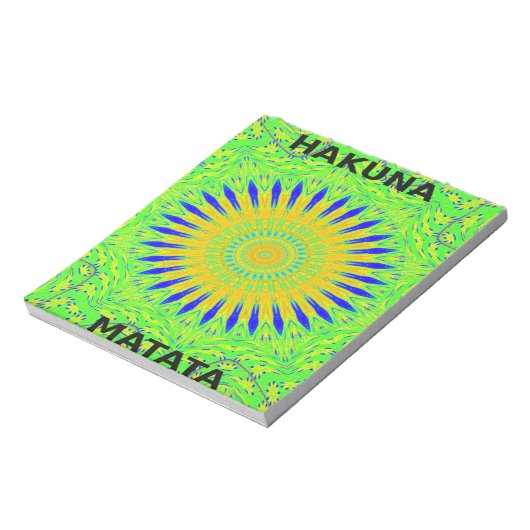 Bloc-note Design Motif africain en vert et en or (Tourné)
