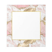 Bloc-note Design Rose de luxe en marbre rose or (Devant)