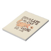 Bloc-note Désolé je suis en retard mon chat était allongé su (Tourné)