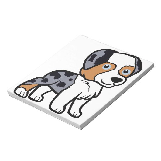 Bloc-note dessin animé aussie blue merle (Tourné)