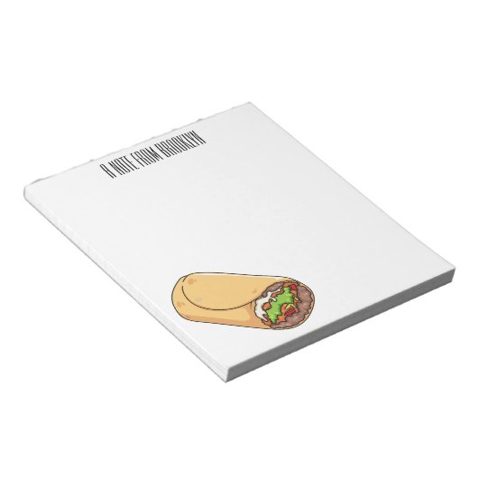 Bloc-note dessin animé de Burrito (Incliné)