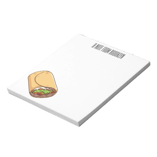 Bloc-note dessin animé de Burrito (Tourné)