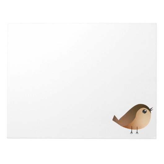 Bloc-note Dessin Animé d'Oiseau Moineau (Devant)