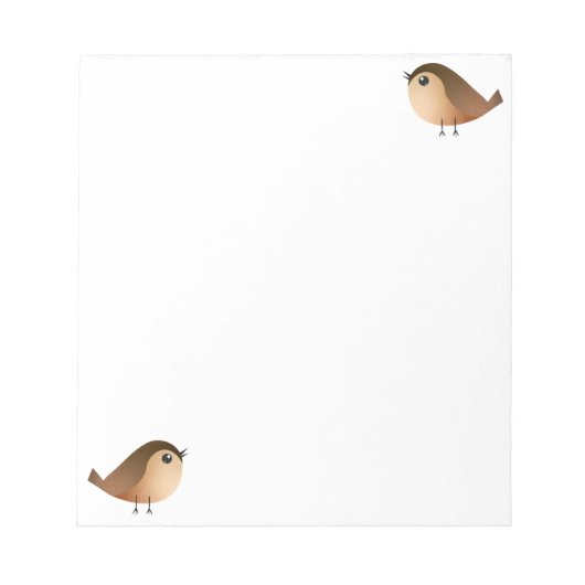 Bloc-note Dessin animé d'oiseau moineau (Devant)
