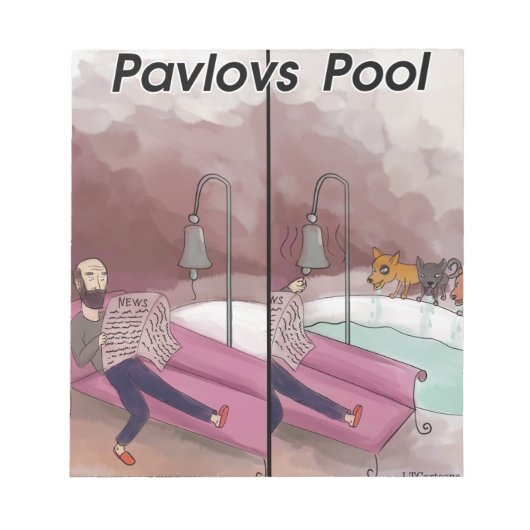 Bloc-note Dessin animé drôle de la piscine de Pavlov (Devant)