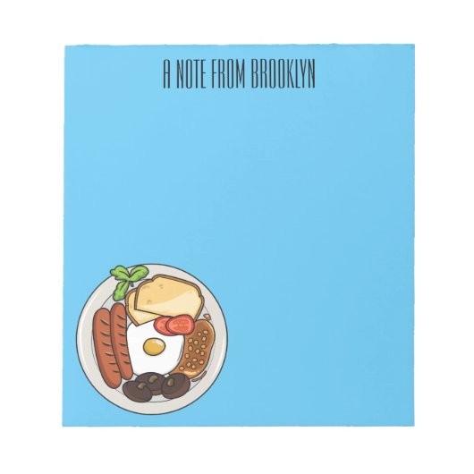 Bloc-note dessin animé du petit-déjeuner anglais (Devant)