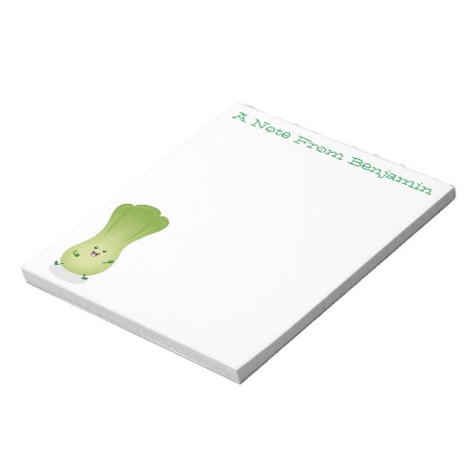 Bloc-note dessin animé mignon de bok choy (Tourné)