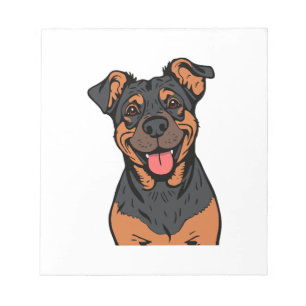 Bloc-note Dessin animé Rottweiler heureux - Chien mignon et