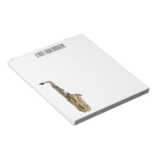 Bloc-note dessin animé saxophone (Incliné)