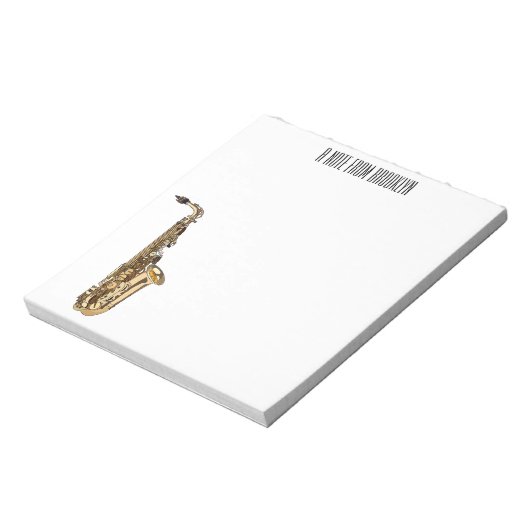 Bloc-note dessin animé saxophone (Tourné)
