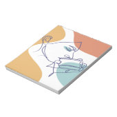 Bloc-note dessin d'art affiche d'une femme buvant du café (Tourné)