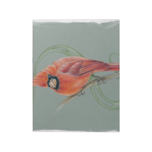 Bloc-note Dessin d'art cardinal rouge (Tourné)