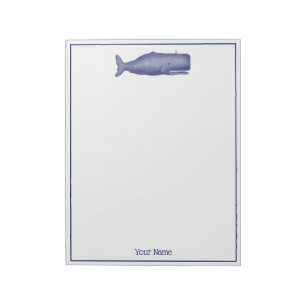 Bloc-note Dessin de baleine du 19e siècle de style vintage N