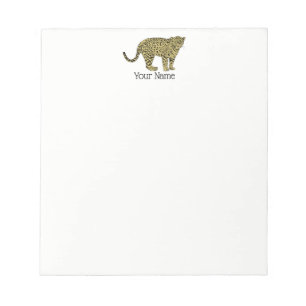 Bloc-note Dessin de chat tacheté vintage léopard guépard