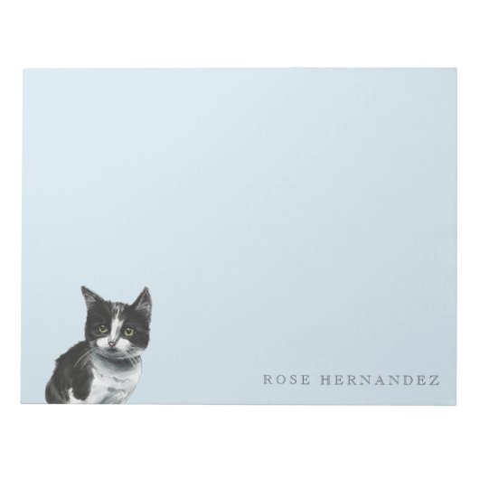 Bloc-note Dessin de chaton noir et blanc (Devant)