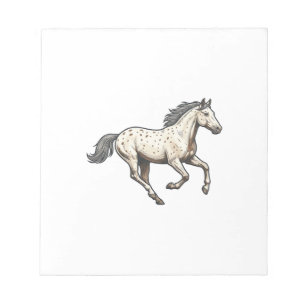 Bloc-note Dessin de cheval Appaloosa courant gravé vintage_1