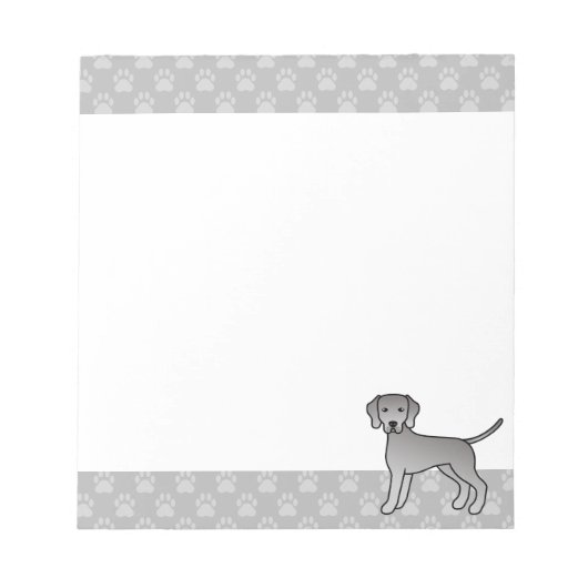 Bloc-note Dessin de chien de bande dessinée mignon Weimarane (Devant)