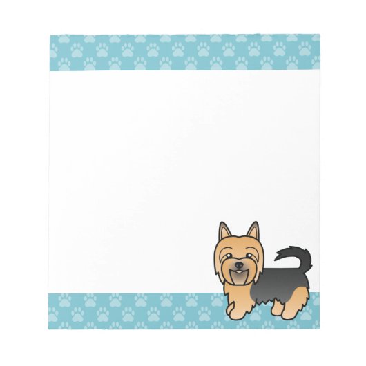 Bloc-note Dessin de chien Terrier Australien bleu et fauve (Devant)