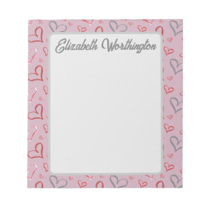 Bloc-note Dessin de cœurs multicolores fantaisistes vintage