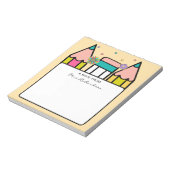 Bloc-note Dessin de dessin au crayon du nom de l'enseignant  (Tourné)