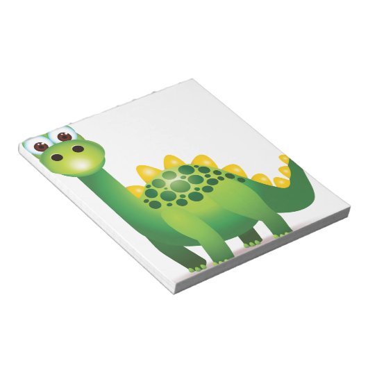 Bloc-note Dessin de dinosaure vert mignon (Incliné)