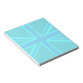 Bloc-note Dessin de drapeau britannique Union Jack turquoise (Incliné)