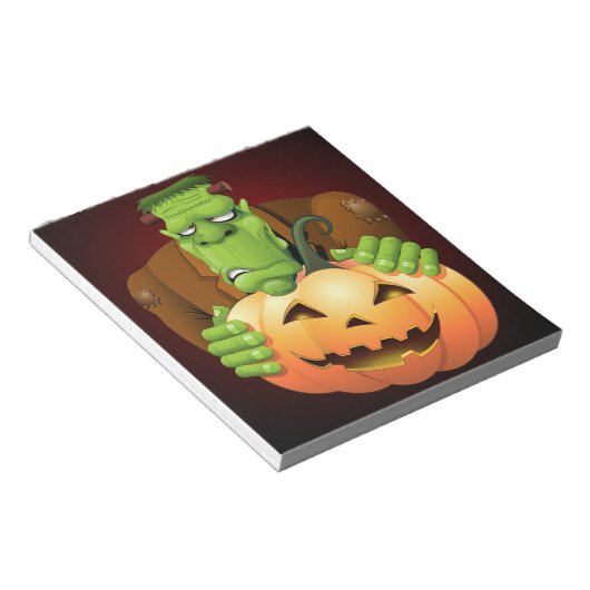 Bloc-note Dessin de Frankenstein Monster avec Citrouille (Incliné)