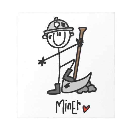 Bloc-note Dessin de mineur bâtonnet (Devant)
