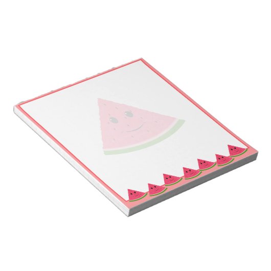 Bloc-note Dessin de pastèque mignonne personnalisé (Incliné)