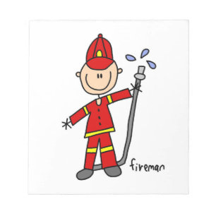 Bloc-note Dessin de pompier bonhomme allumette